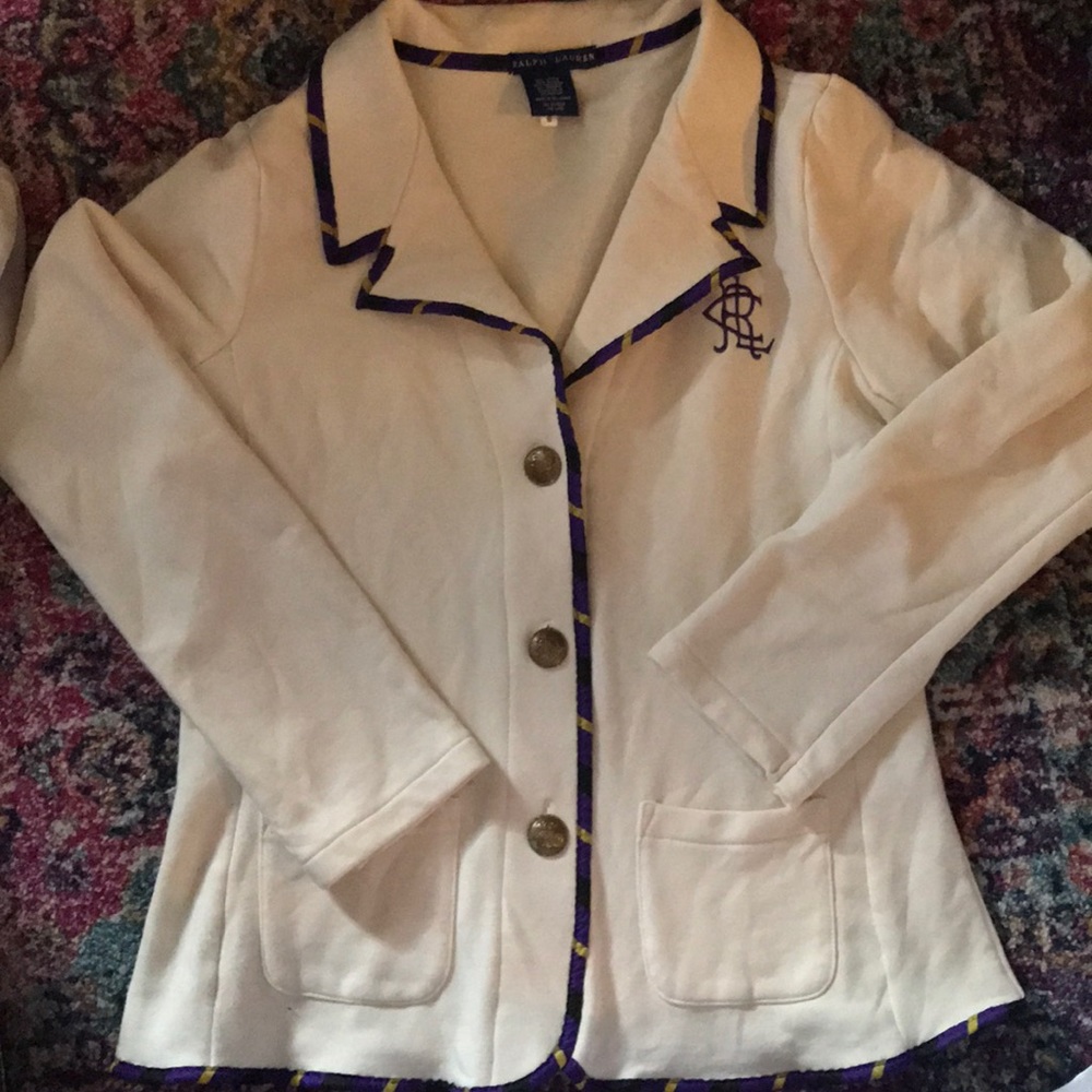 Ralph Lauren cotton blazer with piping details